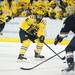 Michigan freshman left wingman Daniel Milne looks to pass in the game against Notre Dame on Friday. Daniel Brenner I AnnArbor.com